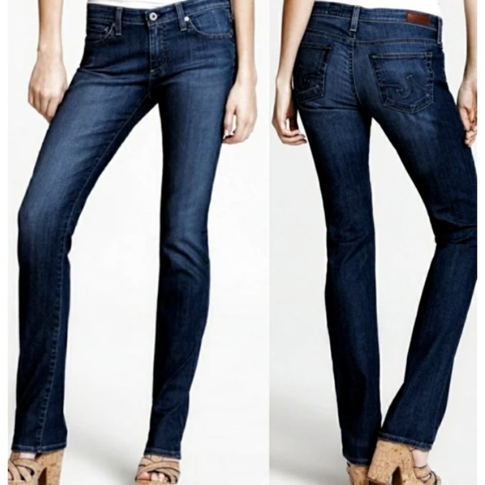 Women's Straight Leg Jeans - Dark Blue